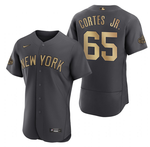 Men's New York Yankees #65 Nestor Cortes Jr. 2022 All-Star Charcoal Flex Base Stitched Baseball Jersey
